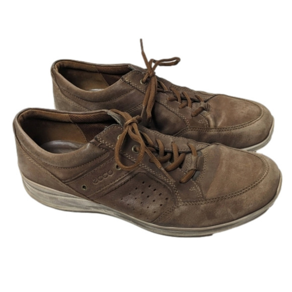 Ecco Shock Point Brown Comfort Men's Lace Up Tie Shoes Size EU 46 or US‎ 12 - Picture 1 of 15